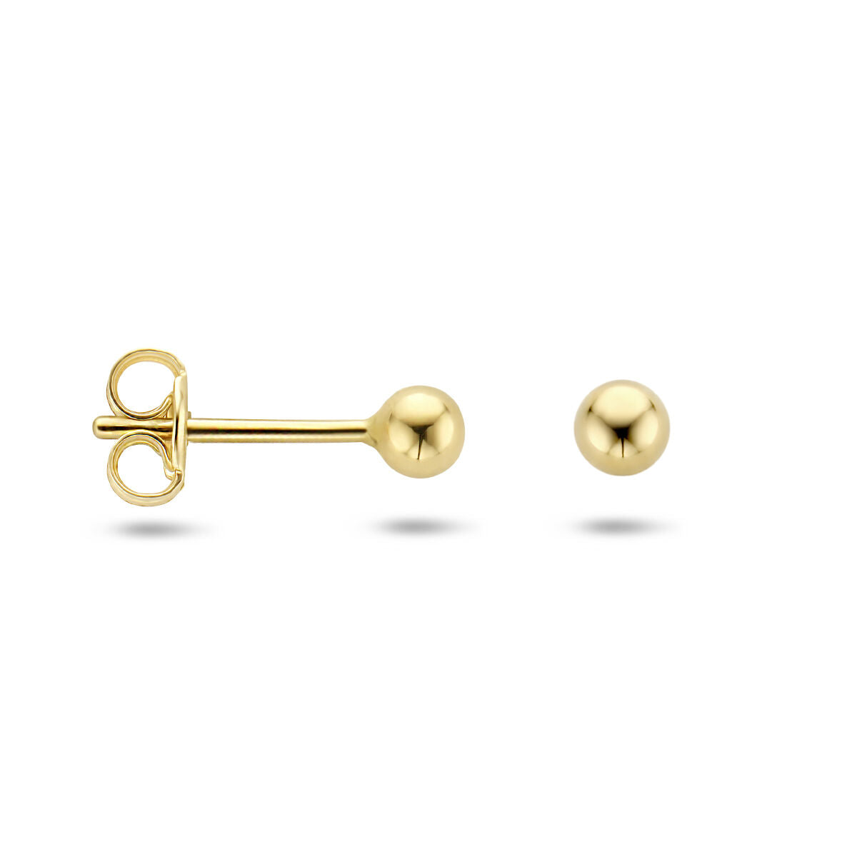 orecchini a bottone sfera oro giallo 14K