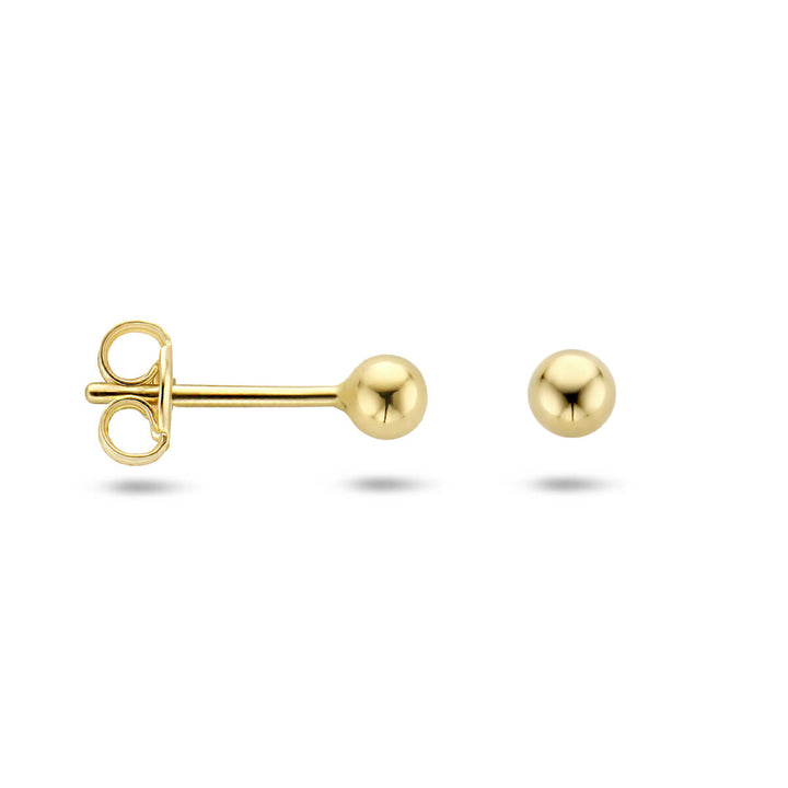 orecchini a bottone sfera oro giallo 14K
