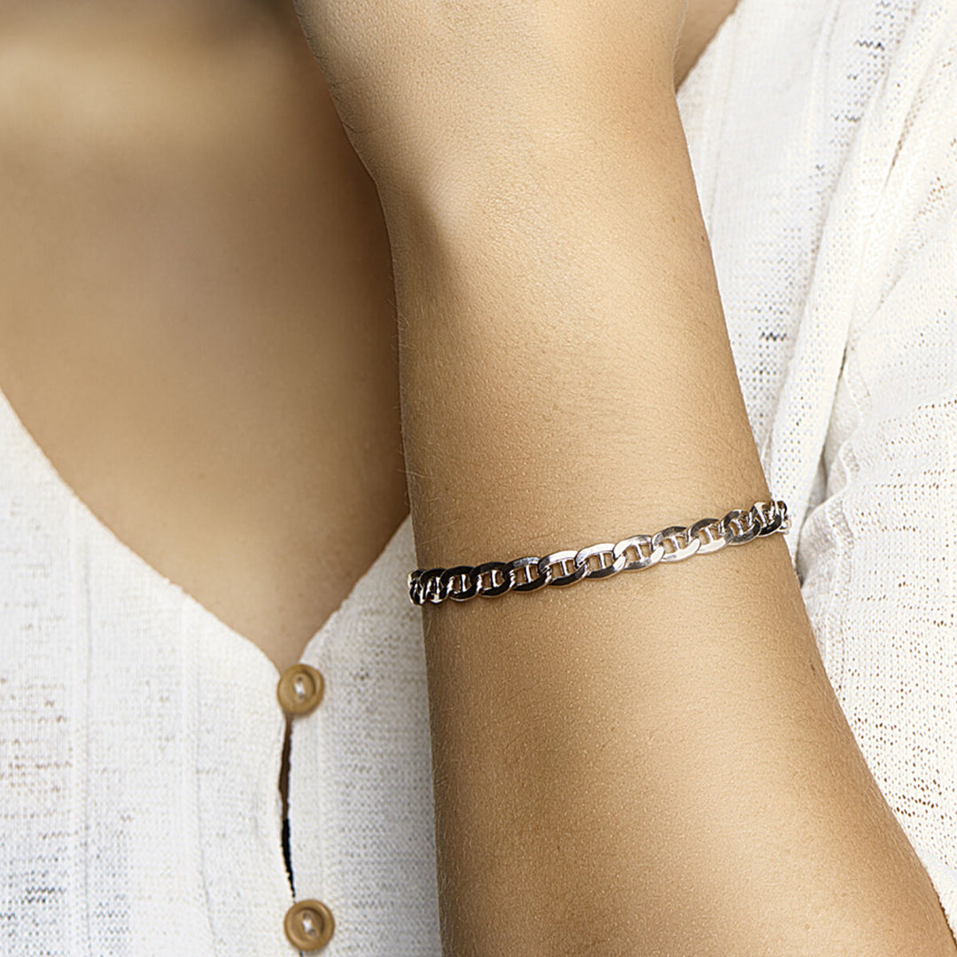 armband anker 6,5 mm 19 cm zilver gerhodineerd
