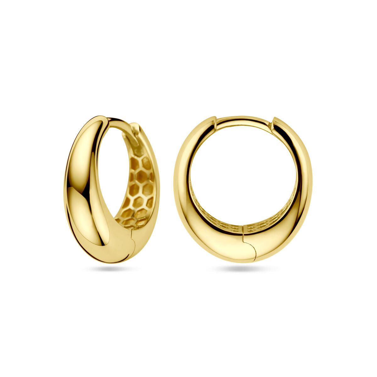 orecchini a cerchio con chiusura a scatto 14K oro giallo