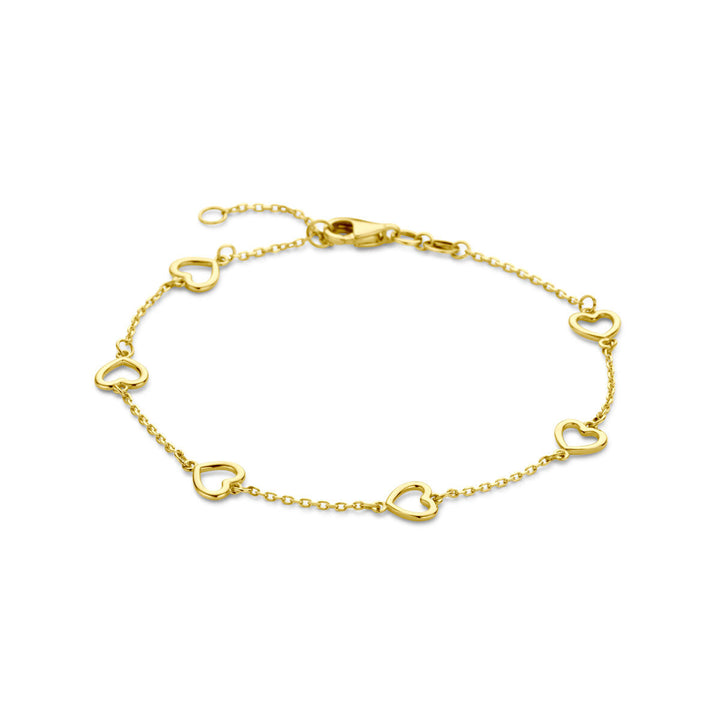 Gouden armband dames hartjes 14K