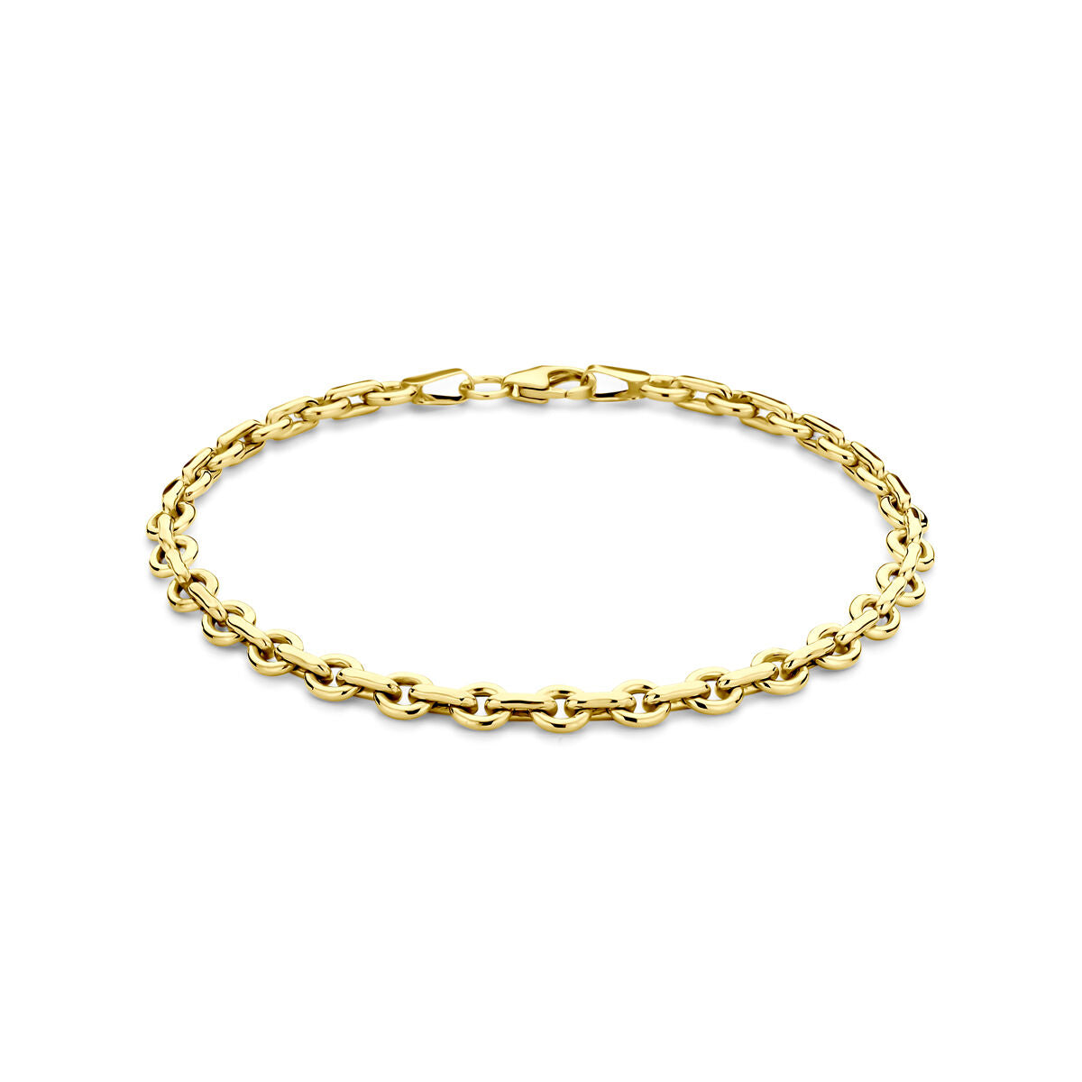 Bracciale in oro giallo 14k con nucleo argentato, design raffinato e lussuoso.
