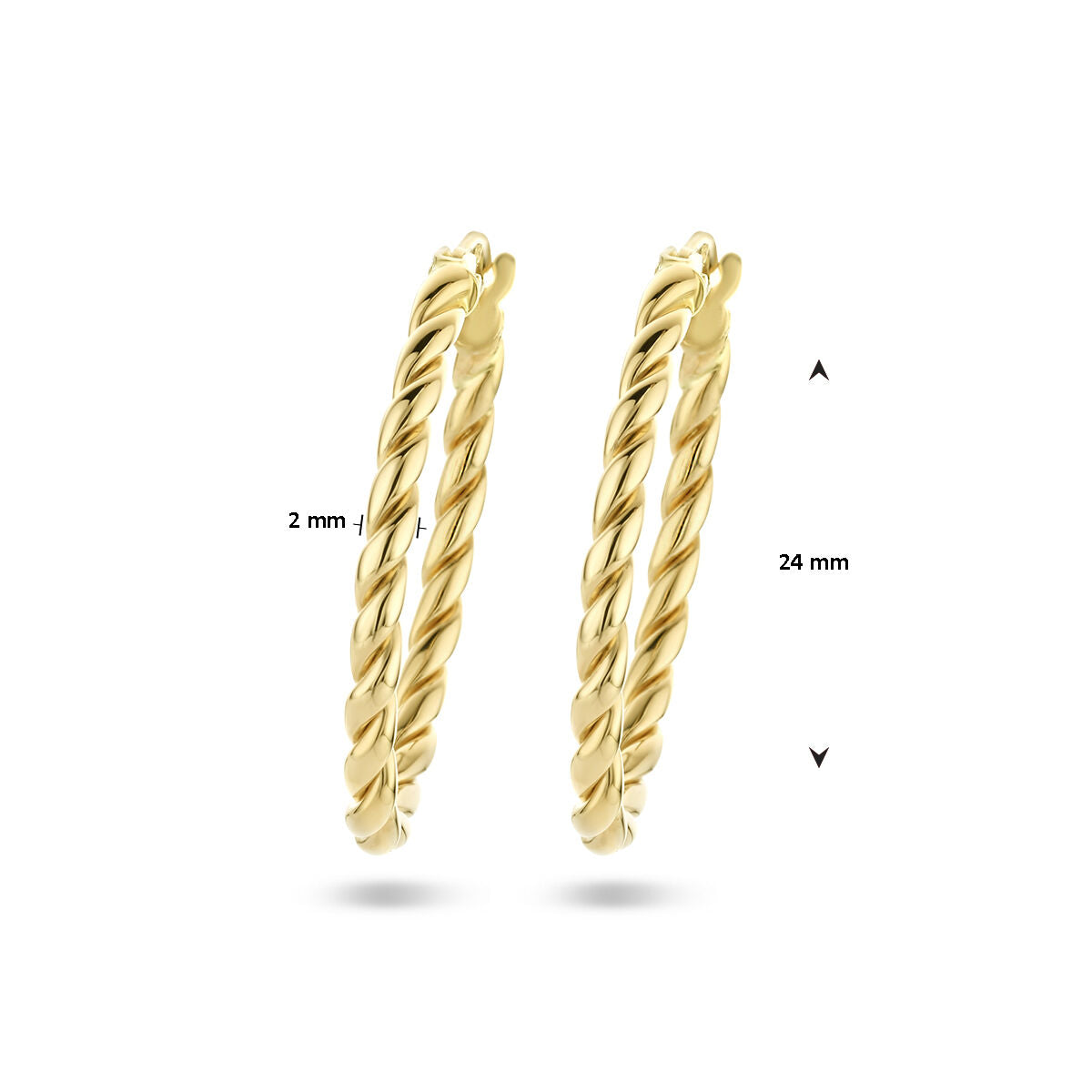 orecchini a cerchio attorcigliato 14K oro giallo