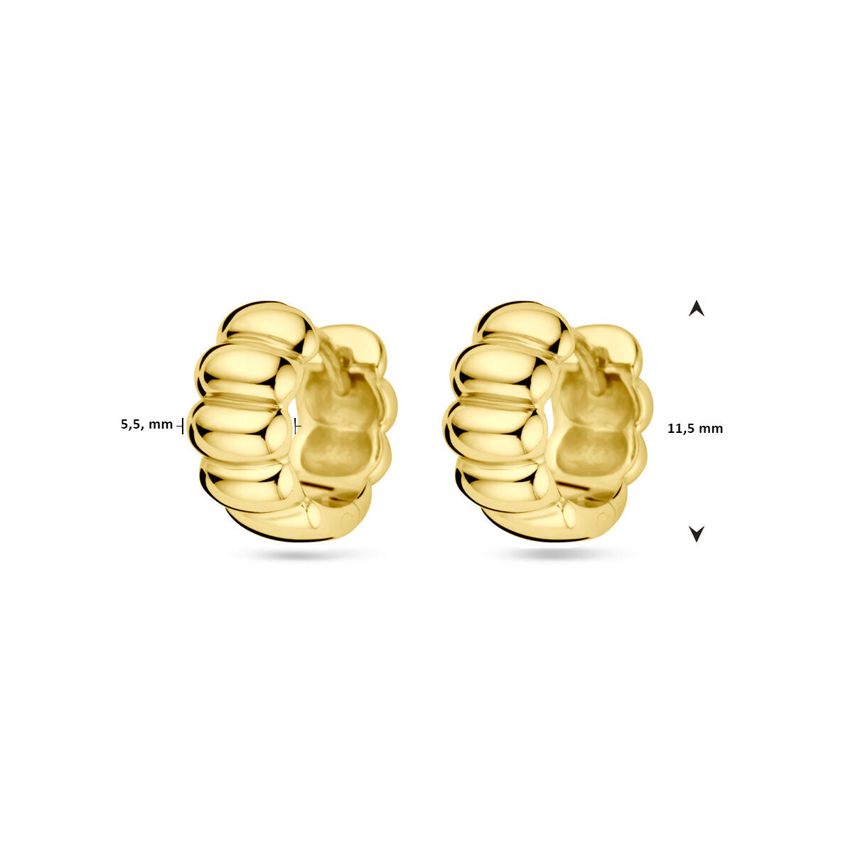 orecchini a cerchio 1 micron argento placcato (giallo)