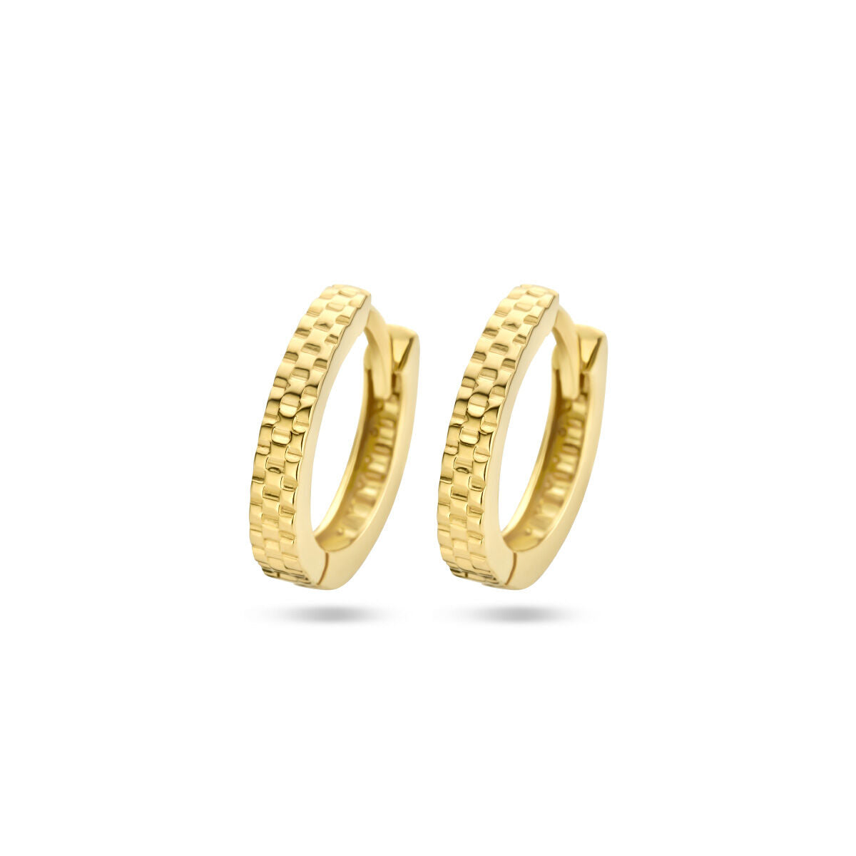 klapoorringen schakelmotief 14K geelgoud