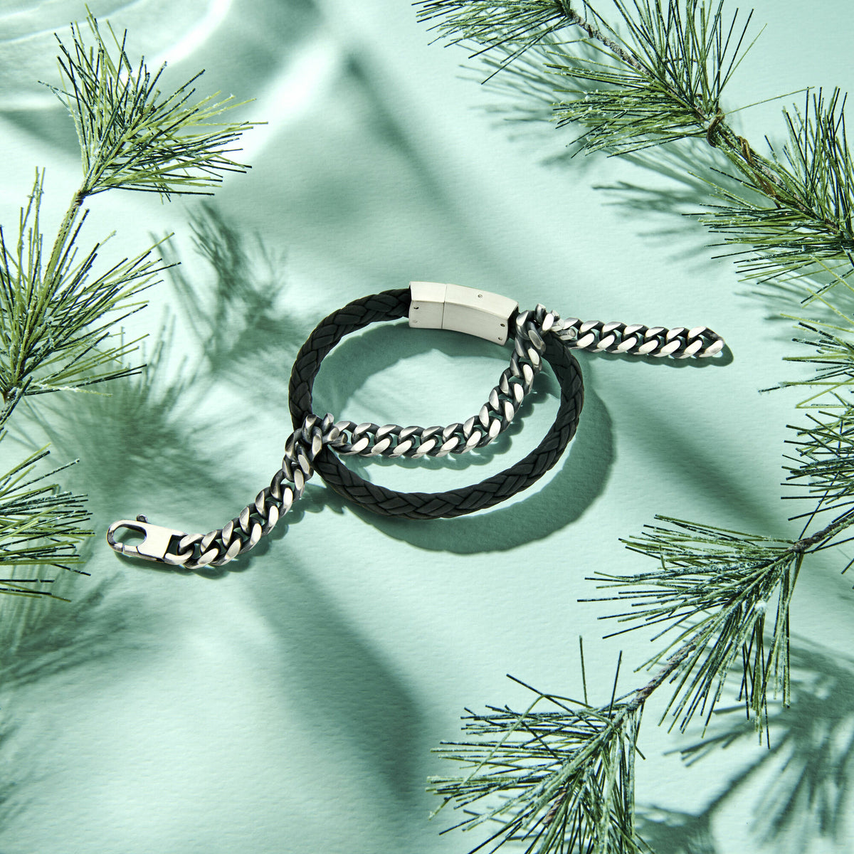 bracciale in pelle 10 mm acciaio inossidabile