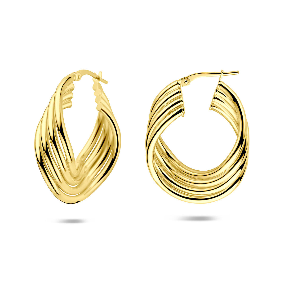 Orecchini a cerchio placcati oro – argento 925 con placcatura in oro giallo