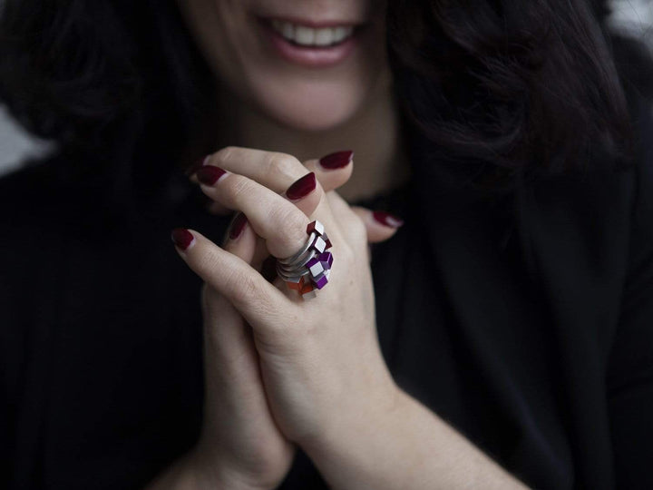 Anello Cubetti Viola R4P
