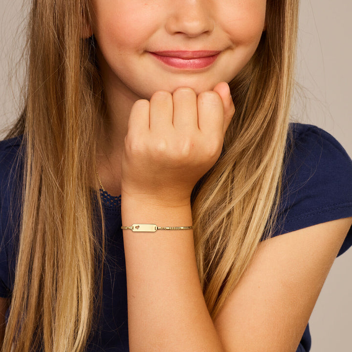 Baby armband goud hart plaat 5,5 mm 14K