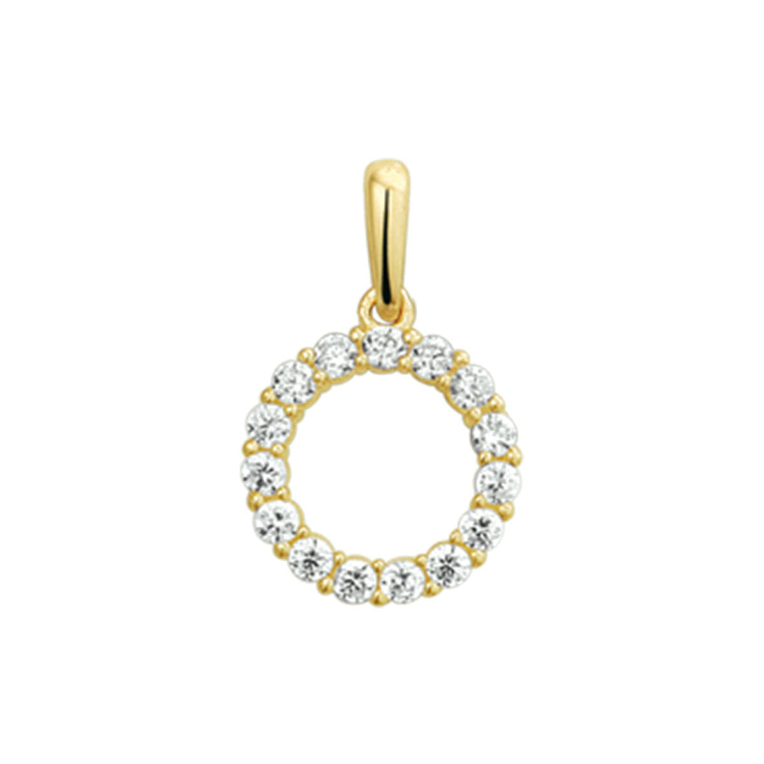 hanger zirkonia 14K geelgoud