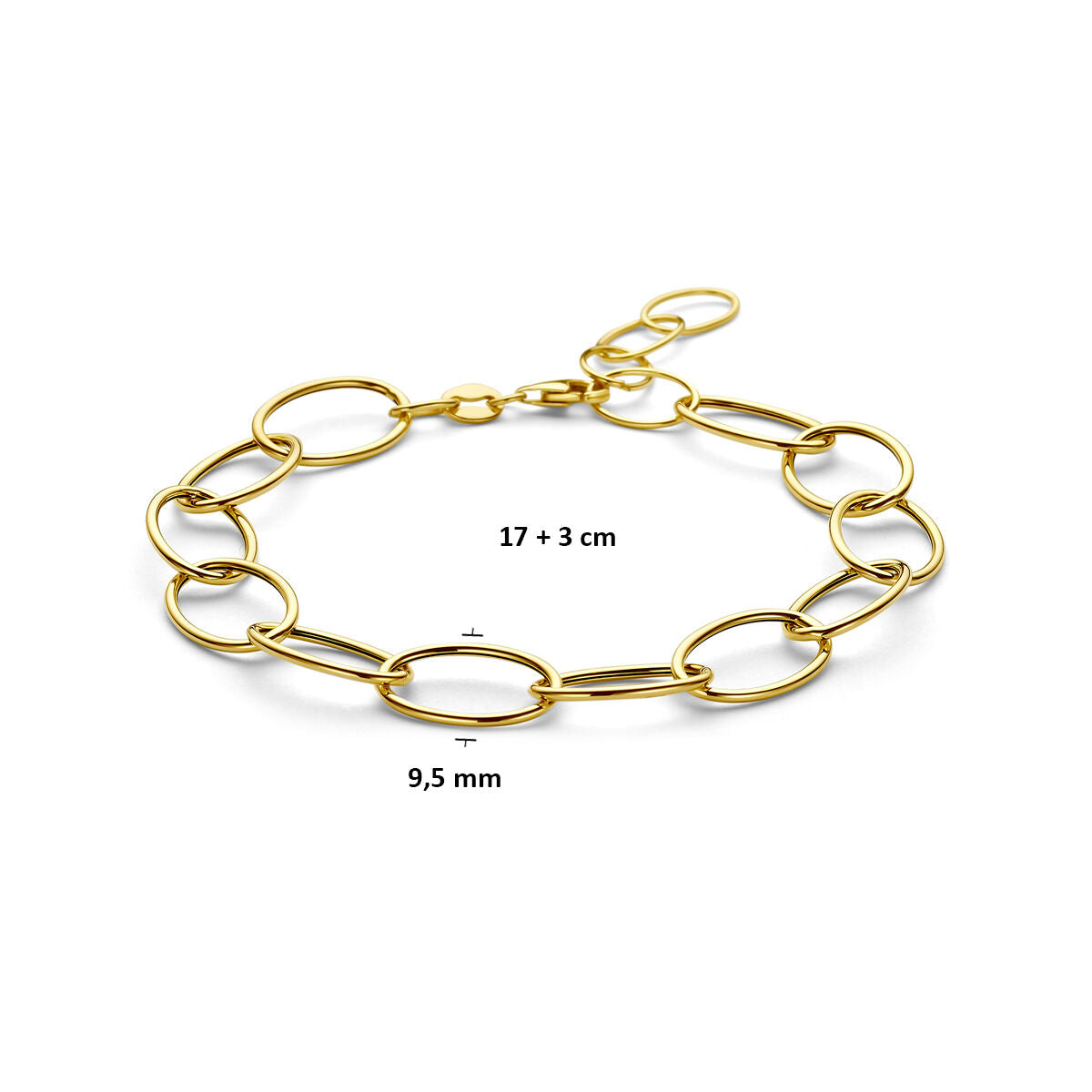 Bracciale in oro giallo 14k con larga maglia ad ancora