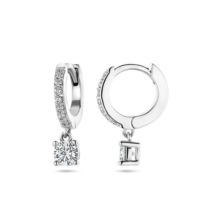 klapoorringen zirkonia zilver gerhodineerd