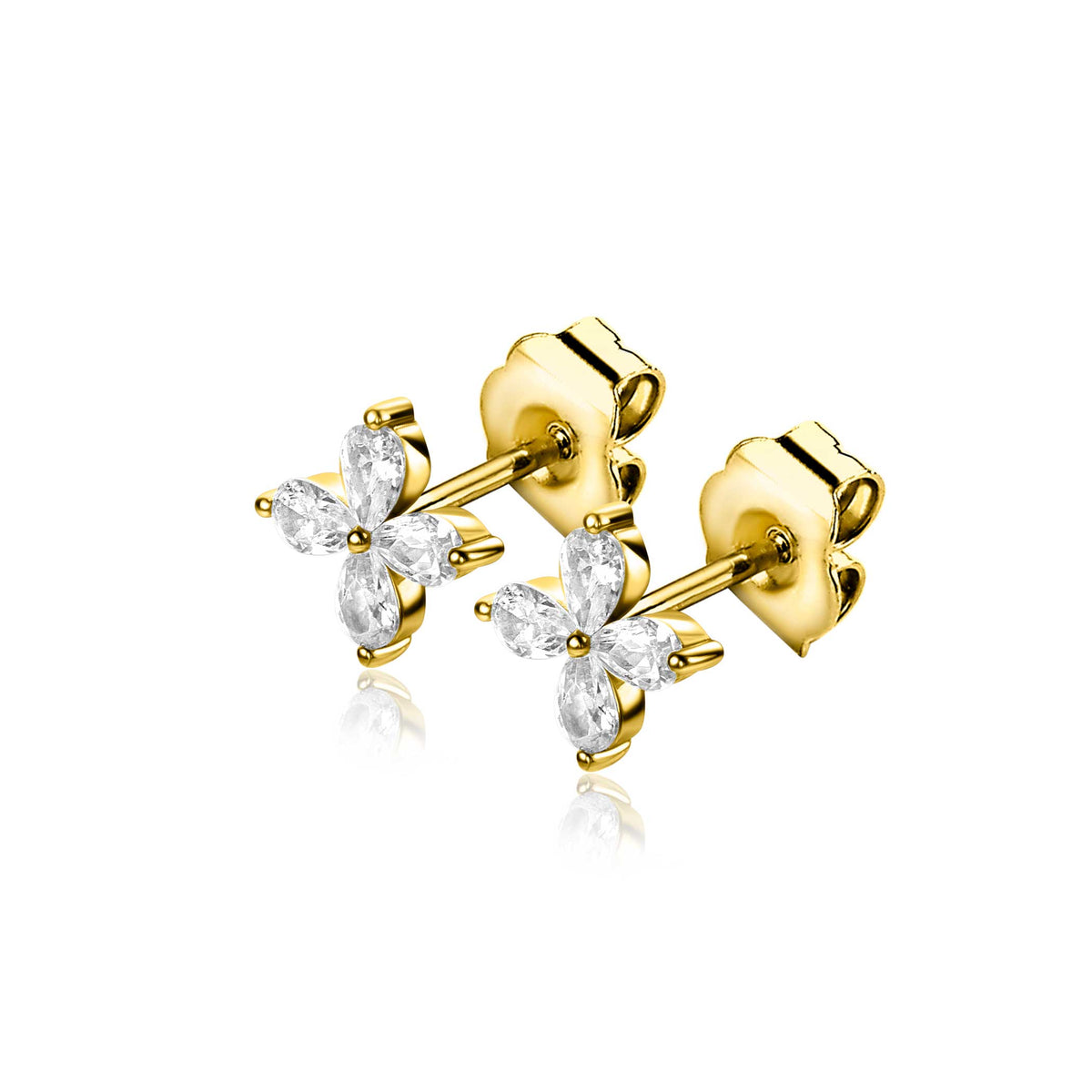 Orecchini a bottone Zinzi argento dorato zio2624