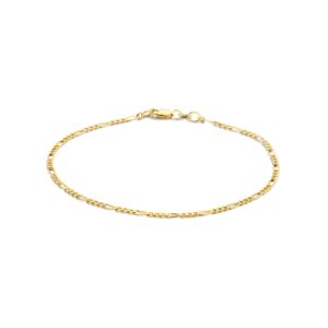 Bracciale figaro in oro giallo con maglie di 1,8 mm.