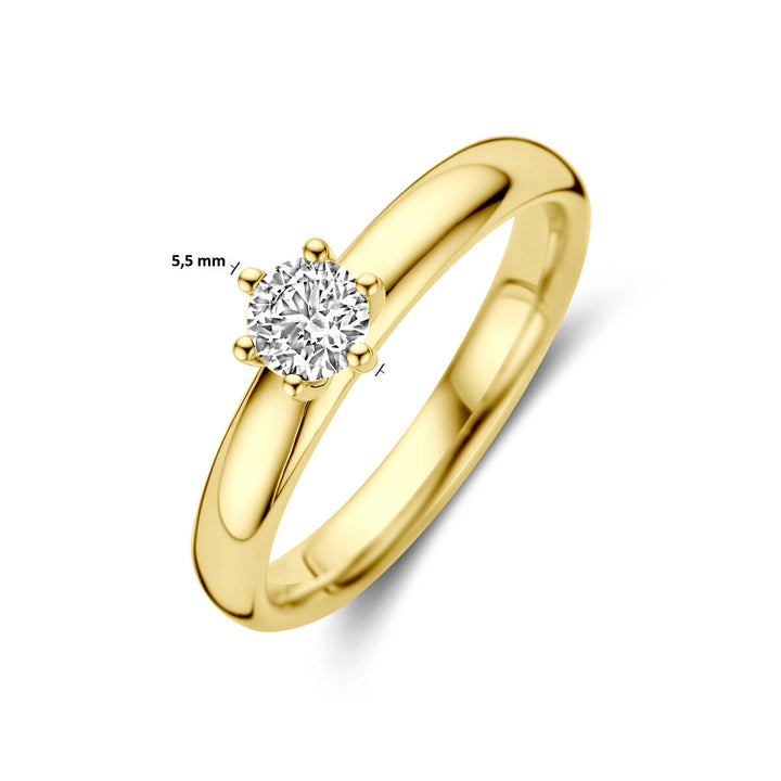 anello di fidanzamento diamante 0.33ct h si 14K oro giallo