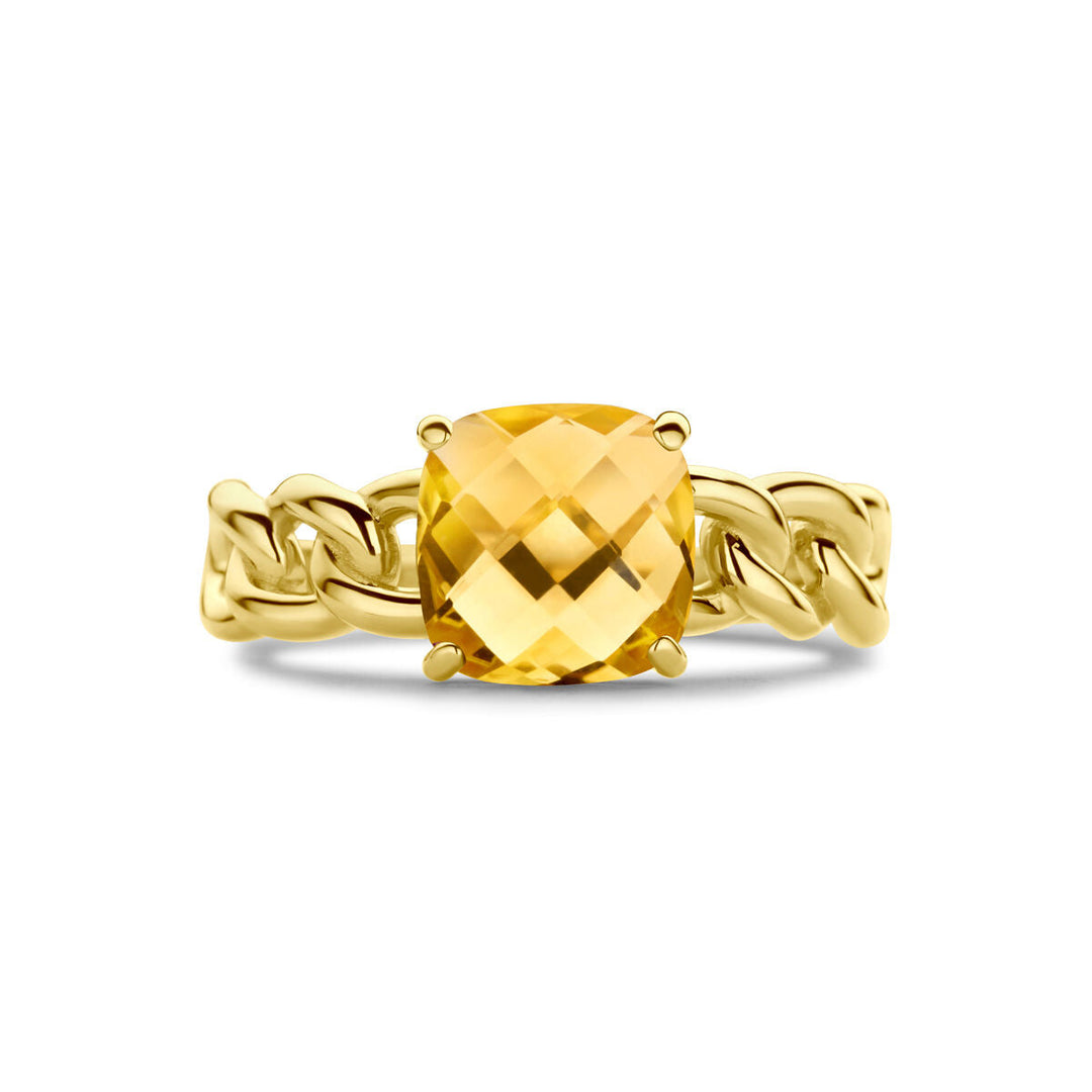 ring citrine 14K geelgoud