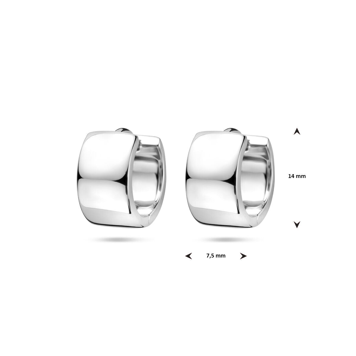 orecchini a cerchio 14 mm argento rodiato