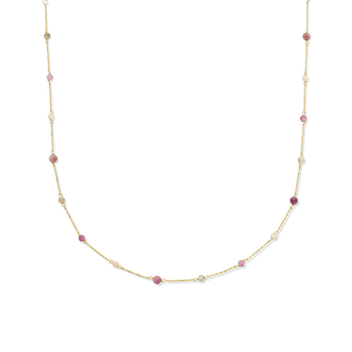 collier toermalijn 40 - 42 - 44 cm 14K geelgoud