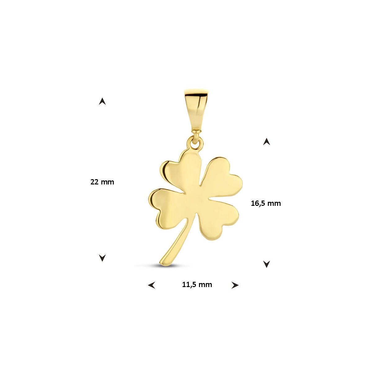 ciondolo quadrifoglio oro giallo 14K