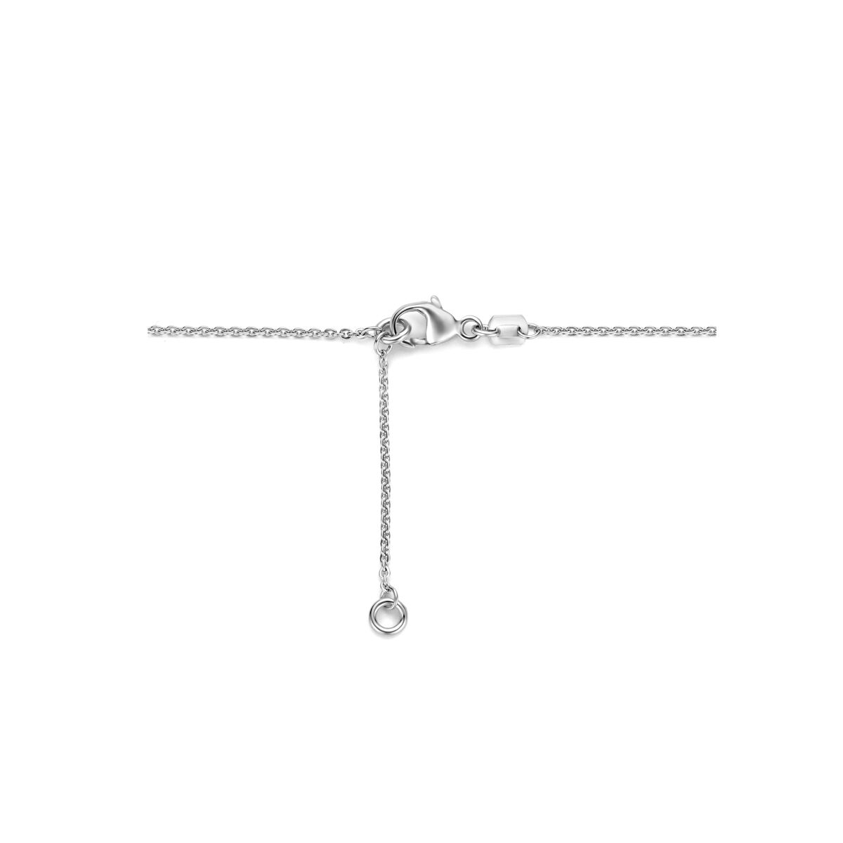 collana zirconia 41 + 4 cm halo argento rodiato