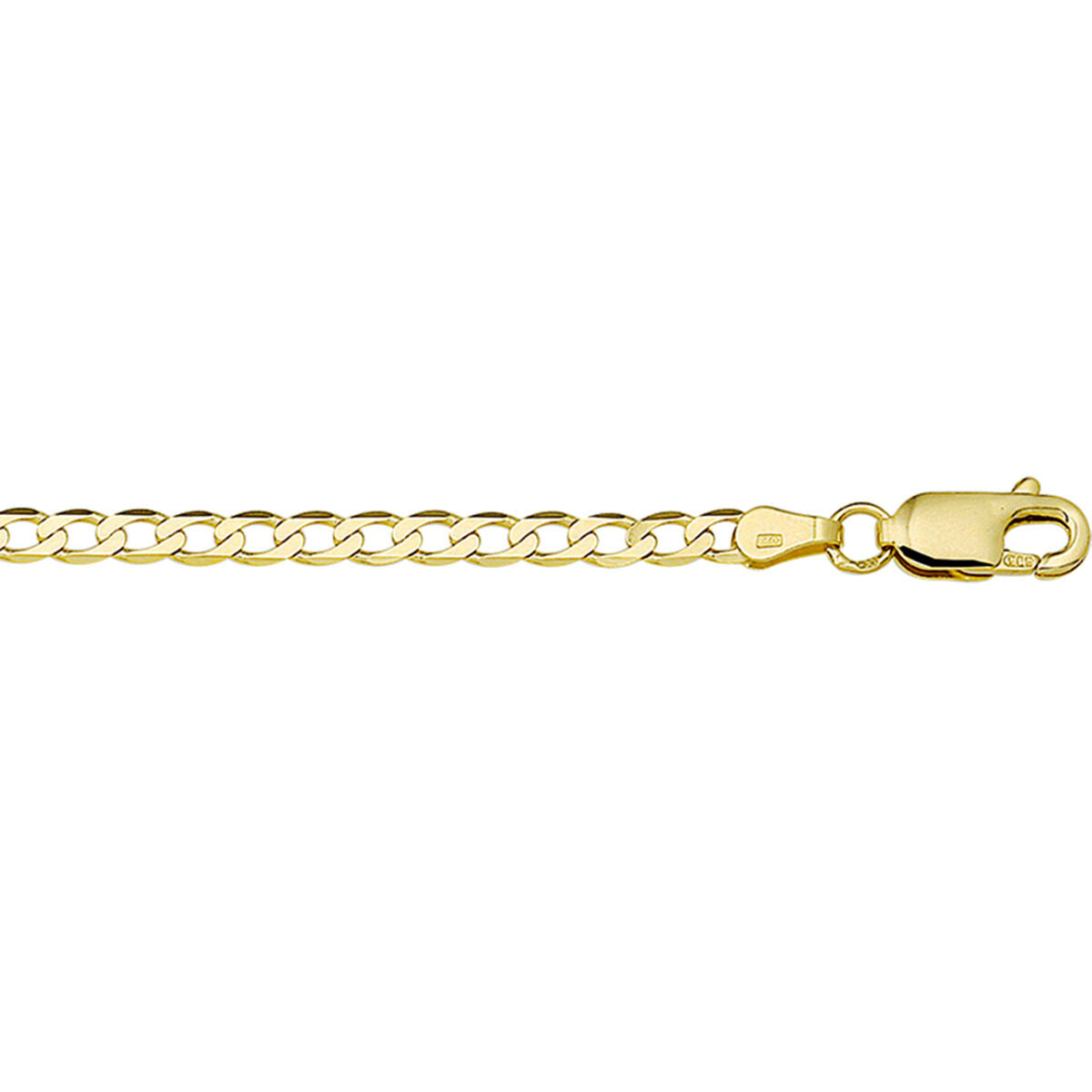 collana bizantina 6-faccettata in oro giallo 14K, 3,3 mm di spessore.