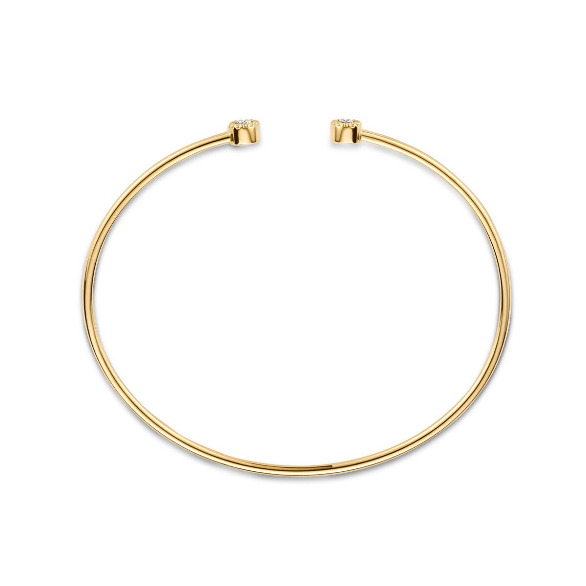 Bracciale rigido in oro giallo 14K con diamanti da 0,19 ct H SI.
