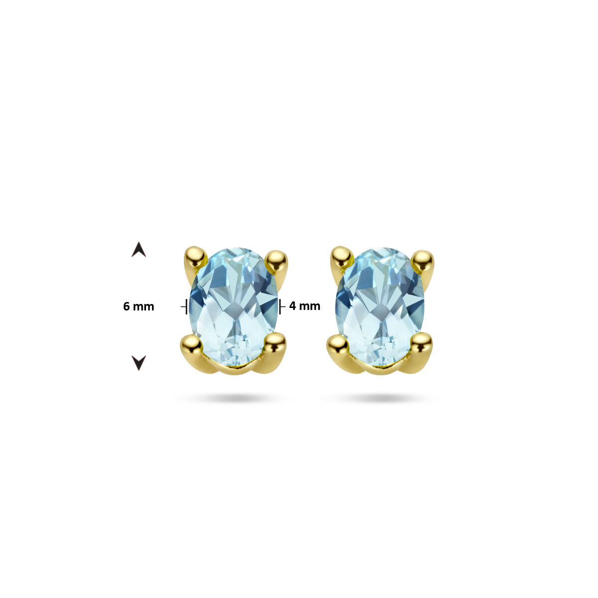 orecchini a perno topazio blu 14K oro giallo