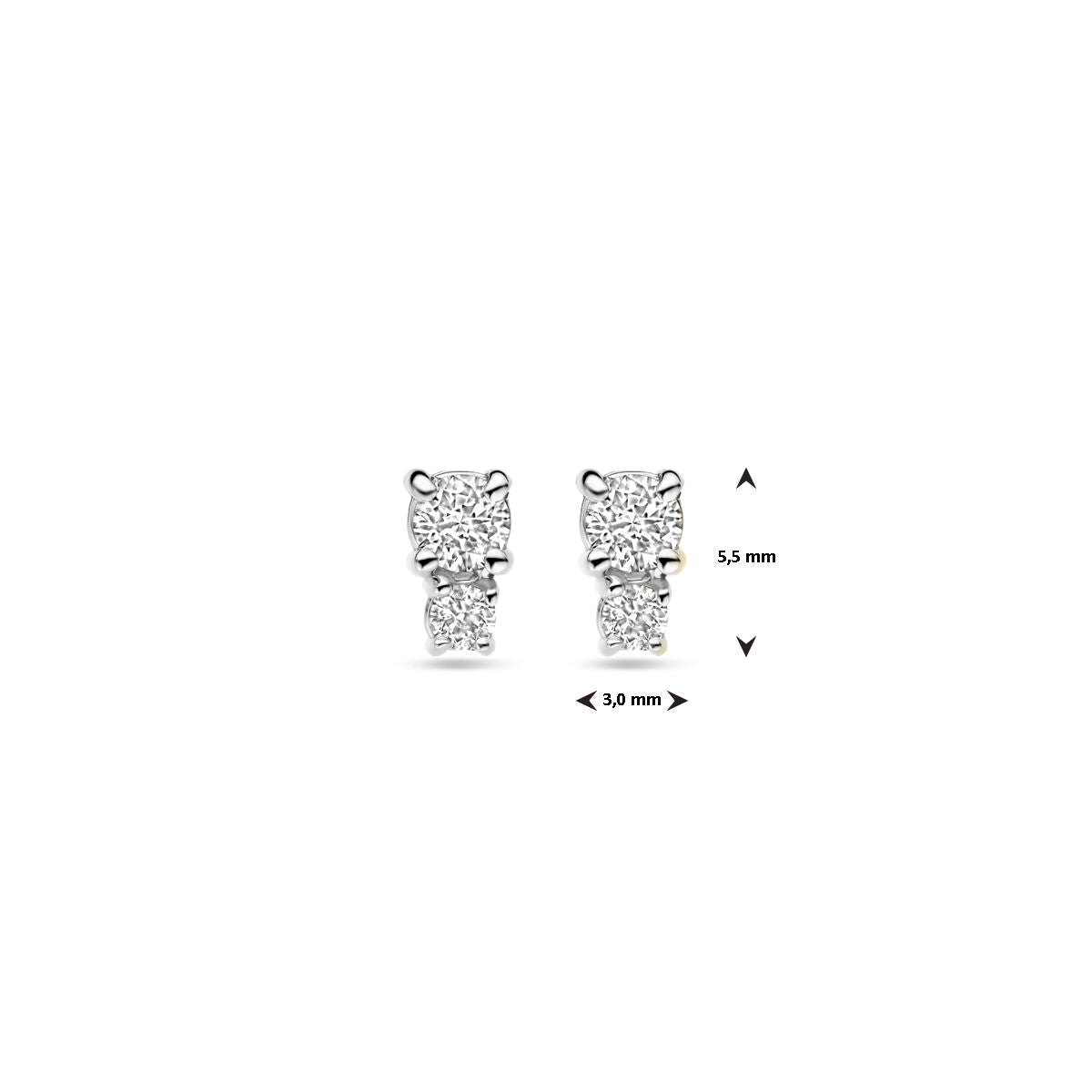 orecchini a bottone diamante 0.26ct (2x 0.13ct) h si 5,5 mm 18K oro bianco