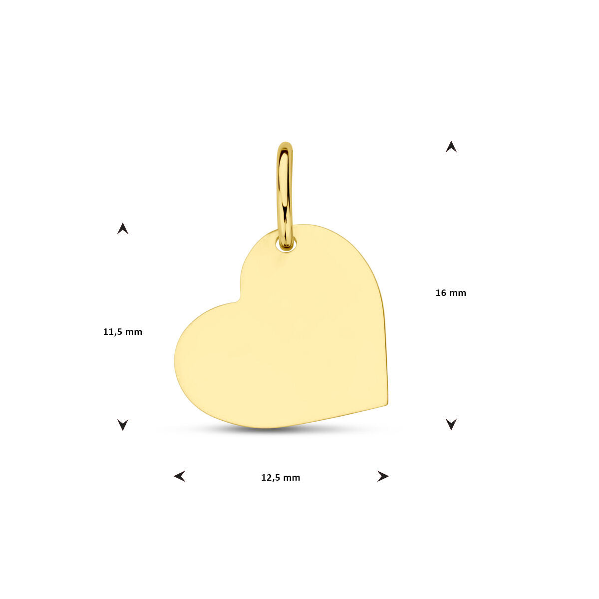 ciondolo da incidere cuore 14K oro giallo
