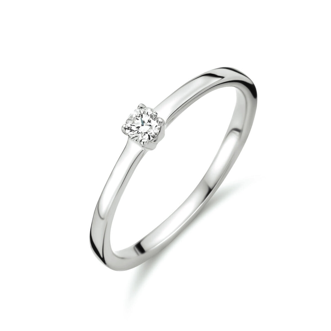 anello diamante 0.10ct h si 14K oro bianco