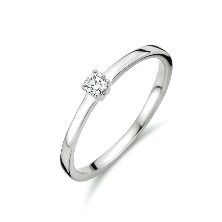 anello diamante 0.10ct h si 14K oro bianco
