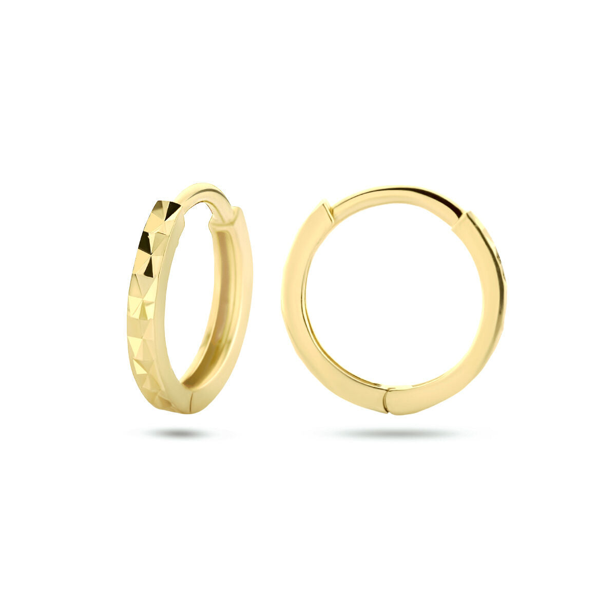 orecchini a cerchio diamantati 14K oro giallo