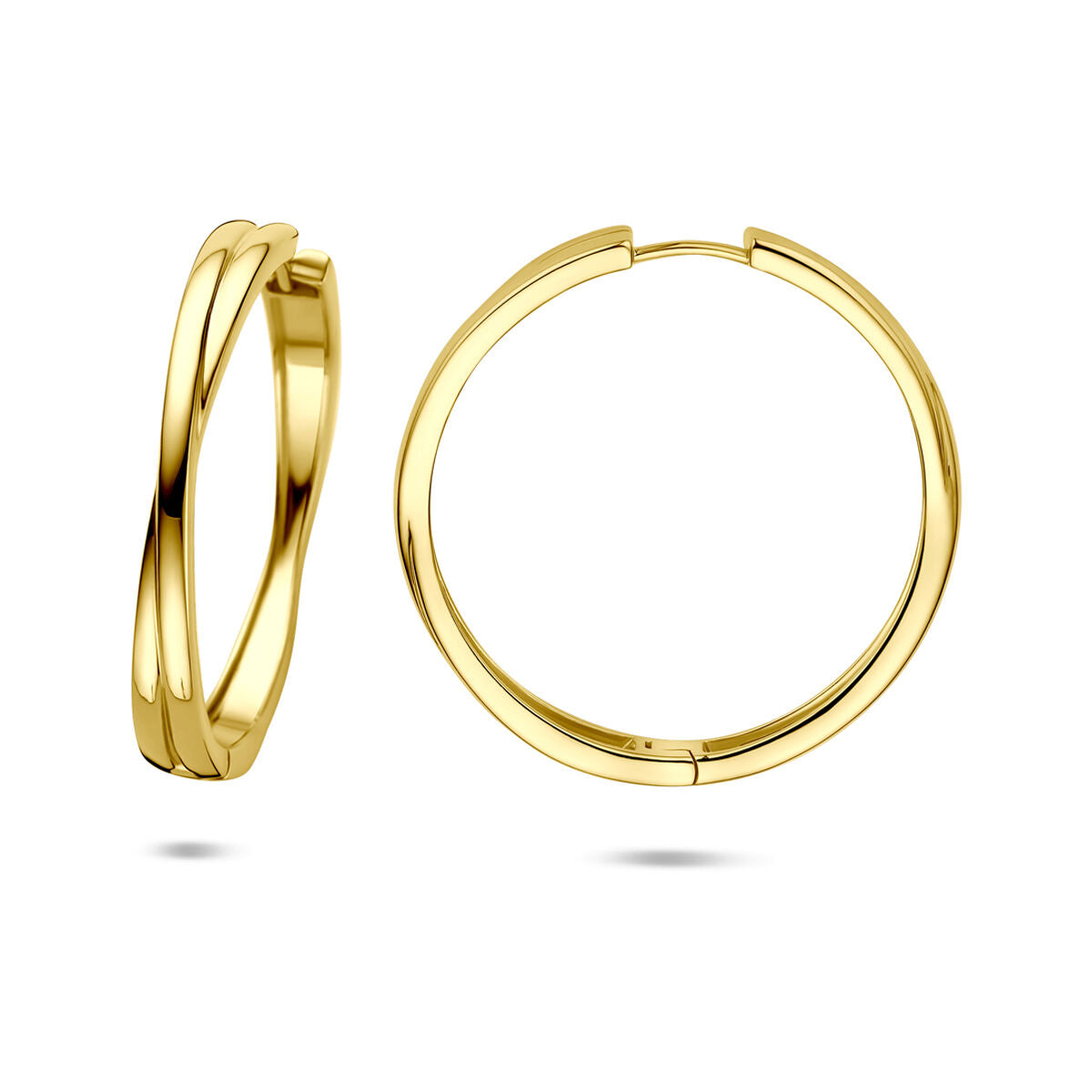 Orecchini a cerchio in argento dorato da donna – 40 x 5 mm