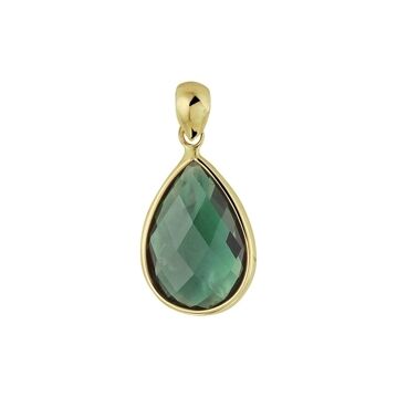 Hanger groen kwarts 18K geelgoud