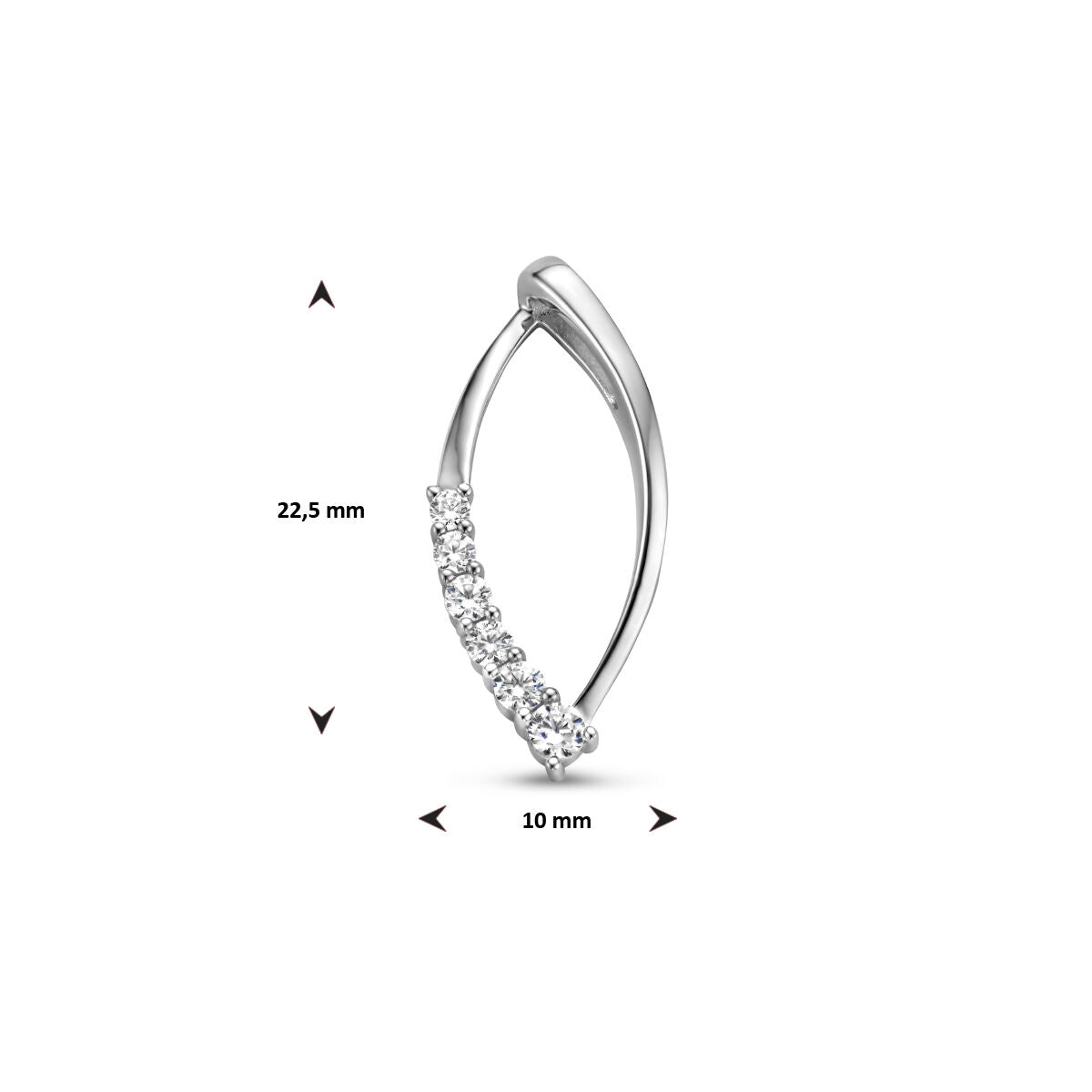 ciondolo zirconia argento rodiato