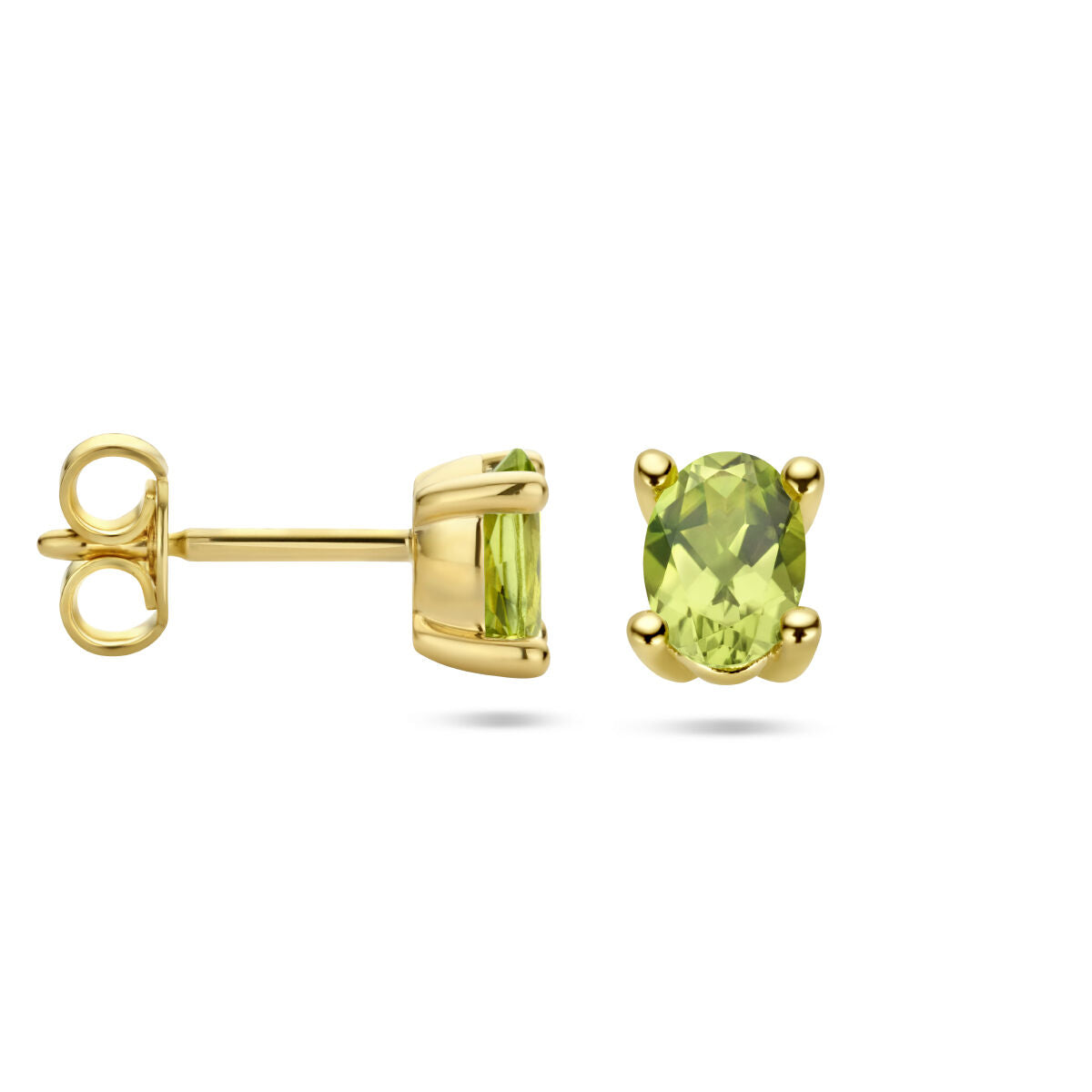 orecchini a bottone peridoto 14K oro giallo