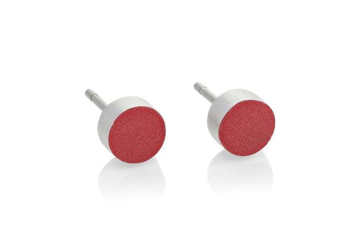 Orecchino a lobo piccolo rotondo rosso O36R