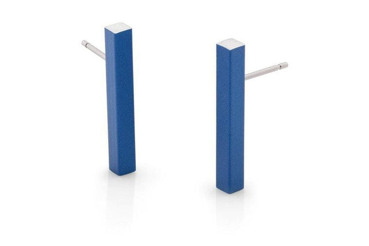 Orecchino a Perno Barretta Blu O26B