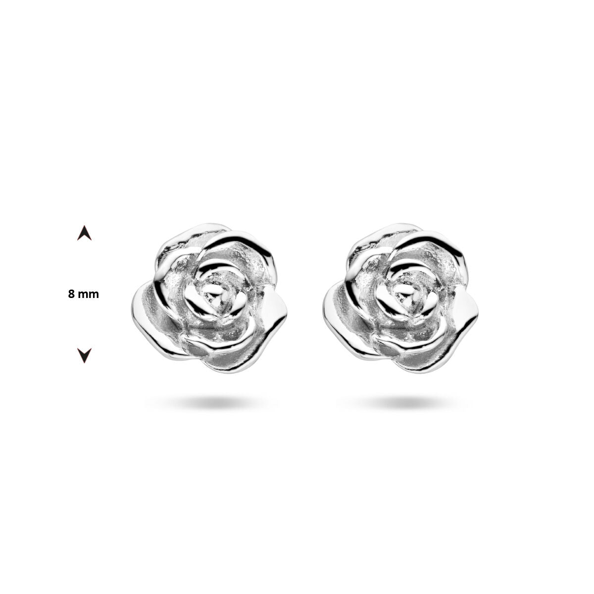 orecchini a bottone rosa argento rodiato