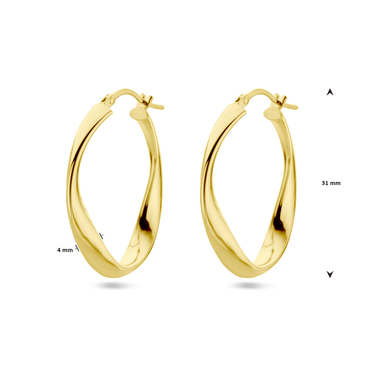 orecchini a cerchio 1 micron argento dorato (giallo)