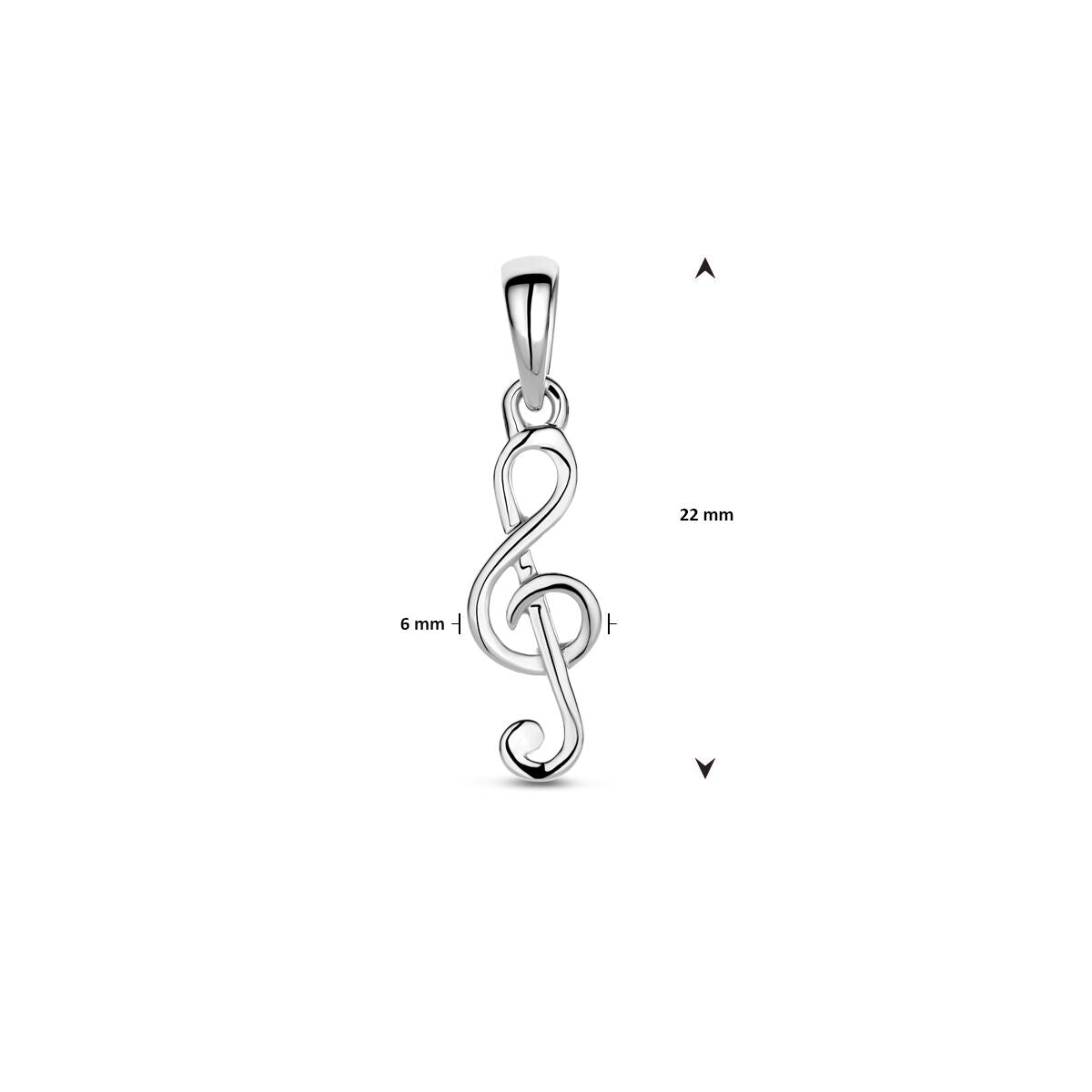 ciondolo nota musicale 22 mm argento rodiato