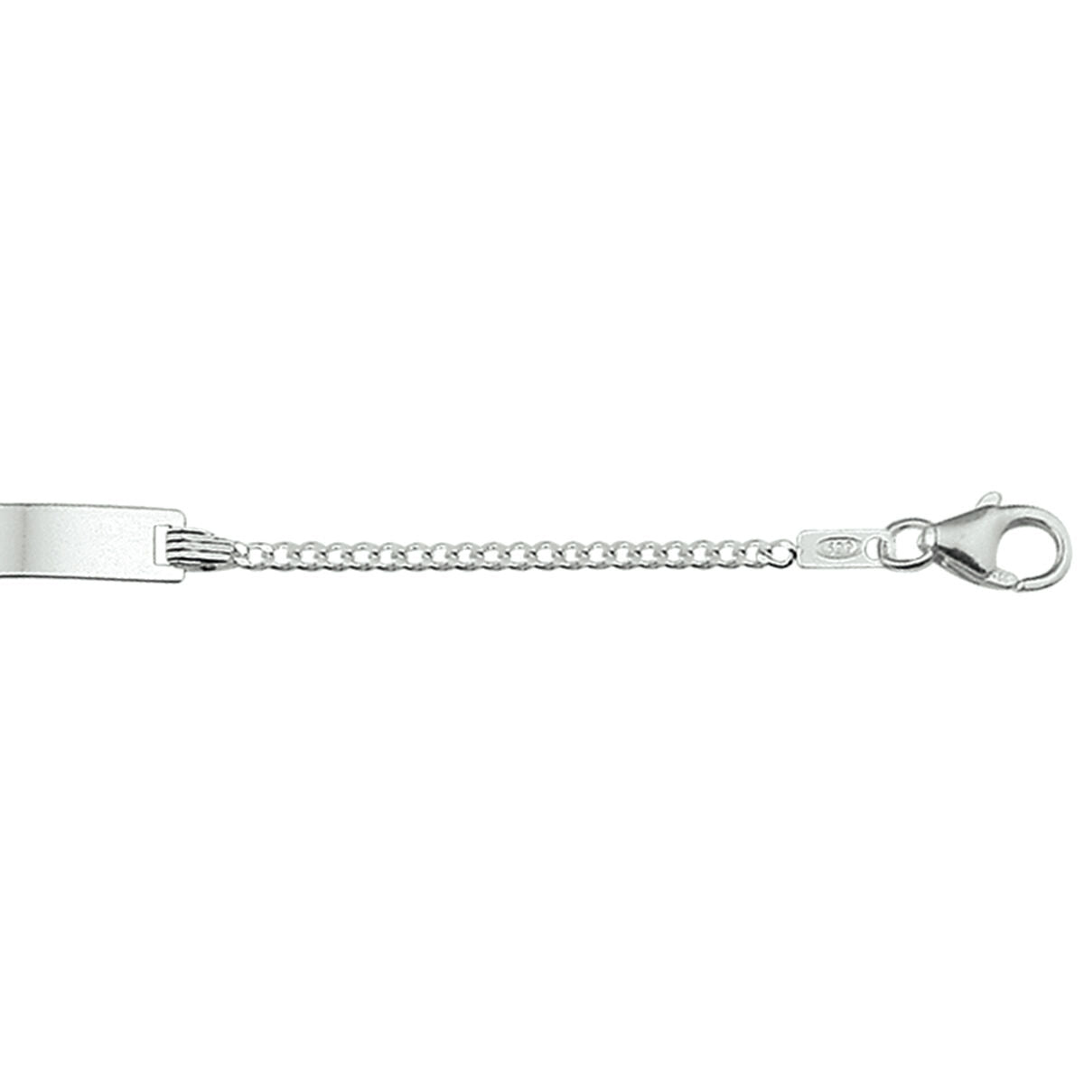 Bracciale da incidere gourmette con placca sfaccettata a 4 lati 4,2 mm