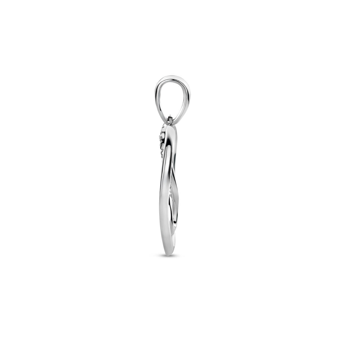 ciondolo cuore e infinito zirconia argento rodiato