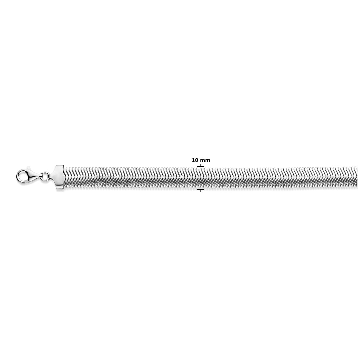 serpente bombato 10 mm argento rodiato