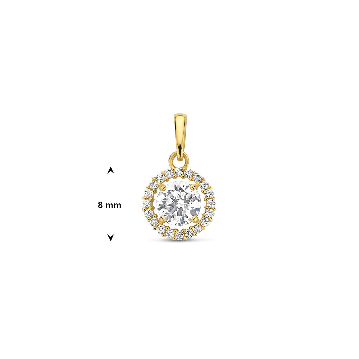 Ciondolo in oro con zirconia – 9k color oro giallo