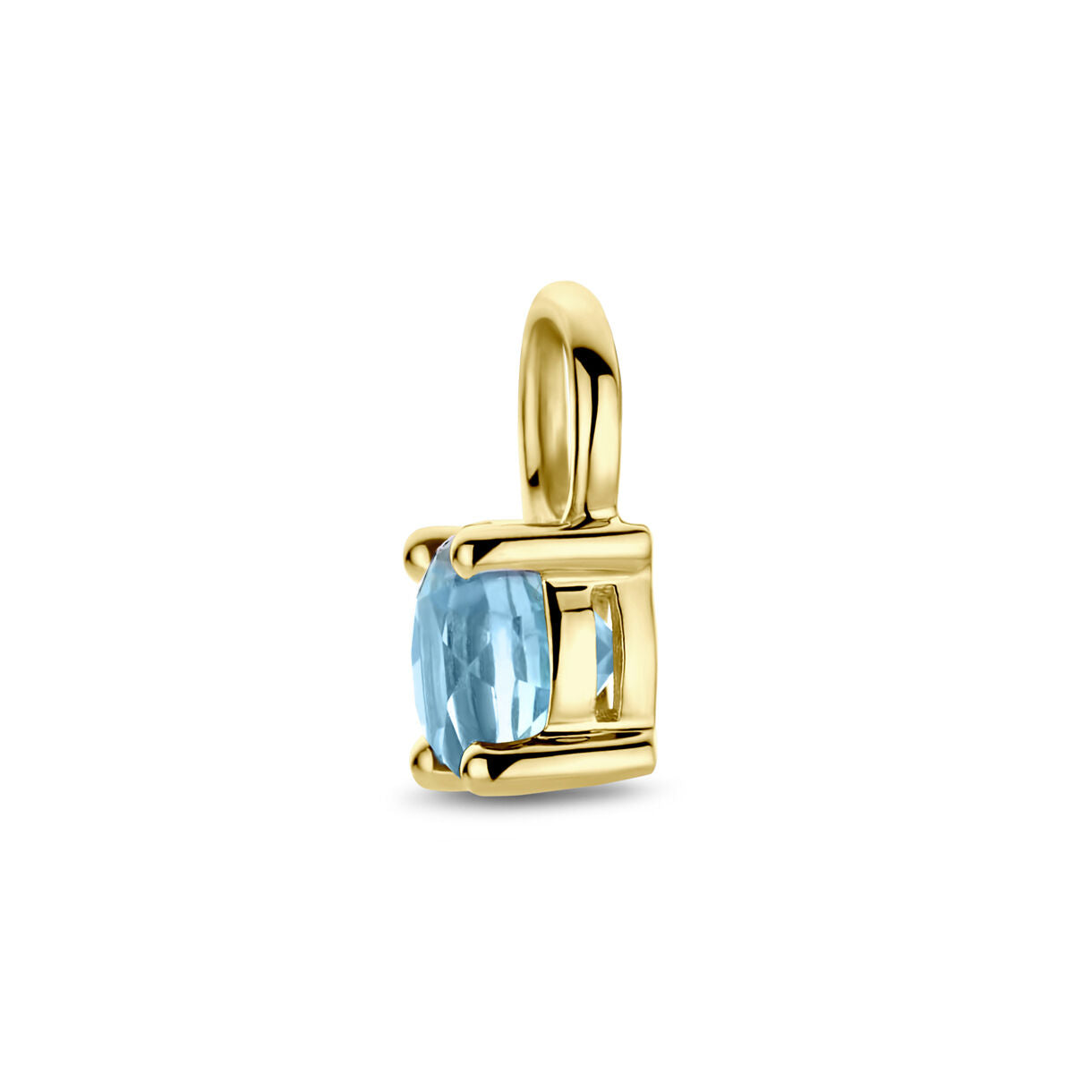 ciondolo per orecchino a cerchio topazio blu al pezzo oro giallo 14K