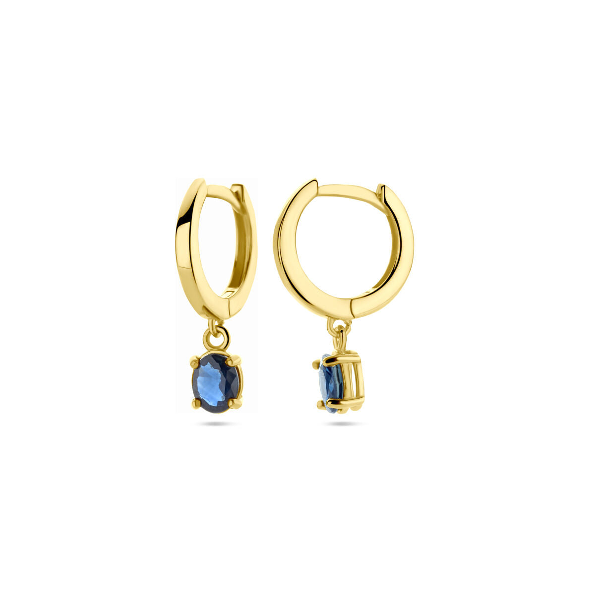 orecchini a cerniera zaffiro 19 mm 14K oro giallo