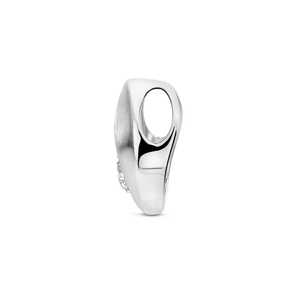 ciondolo goccia zirconia lucido/opaco argento rodiato