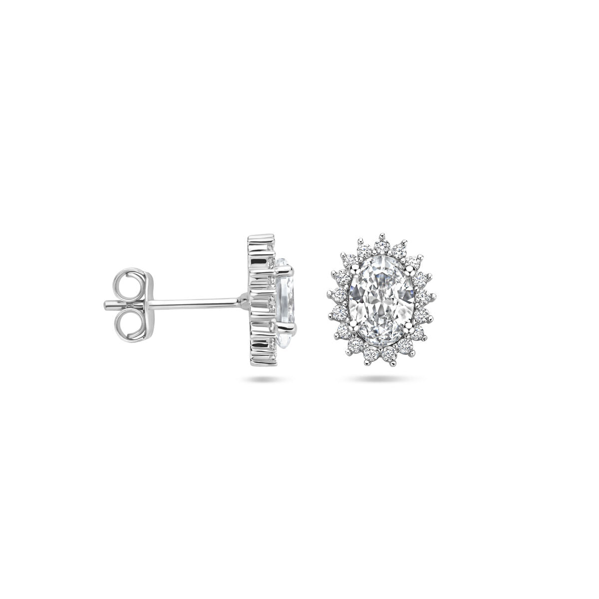 orecchini a perno zircone 10,5 mm argento rodiato