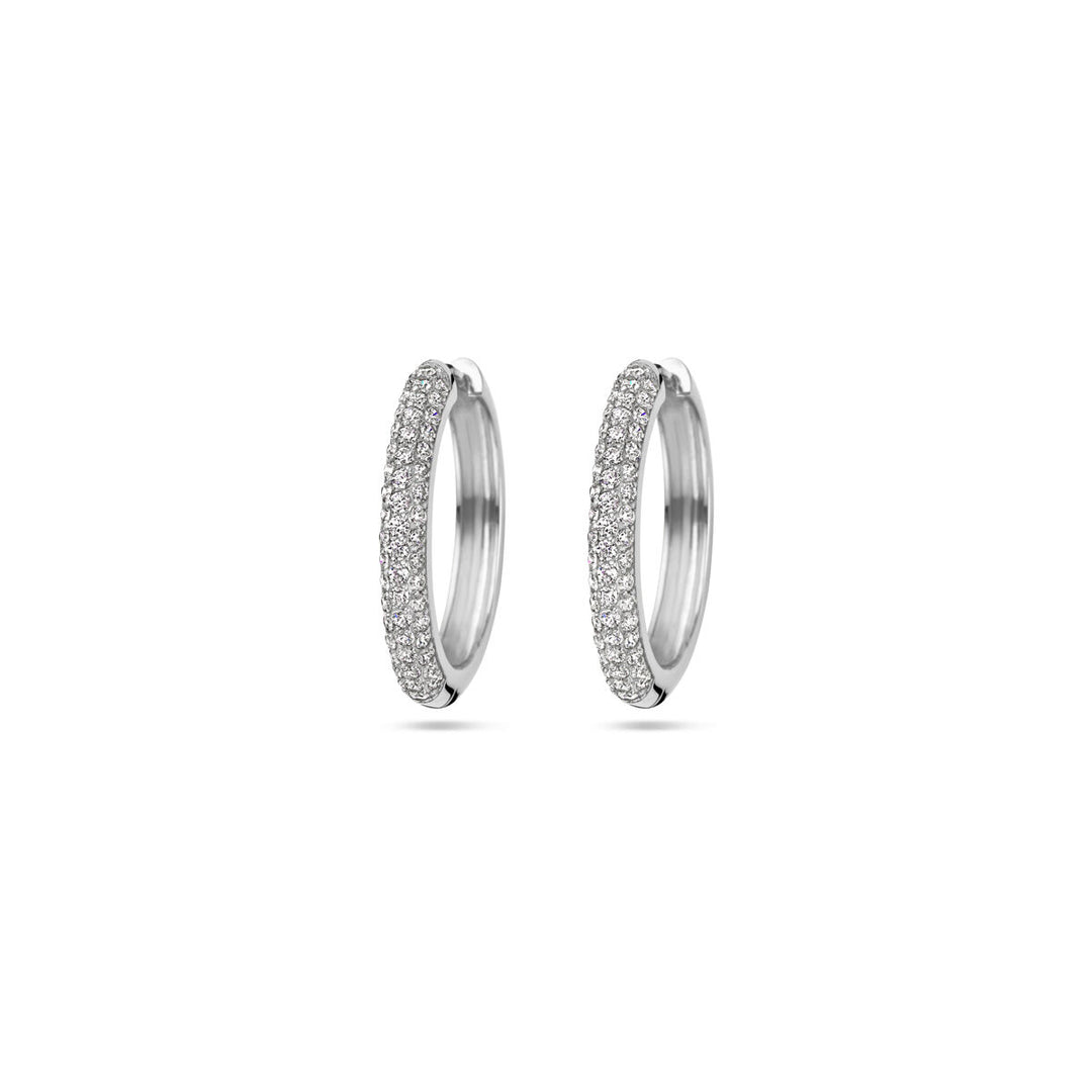 klapoorringen zirkonia zilver gerhodineerd
